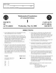 Course 1 May 2000 Multiple Choice Exams - Society of Actuaries