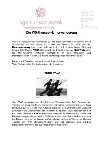 Die WÃ¶rthersee Die WÃ¶rthersee-Humorwanderung ...