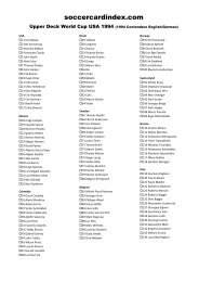 UD World Cup 94 '94 Contenders English/German - soccer trading ...