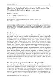 Checklist of Butterflies (Papilionoidea) of the Mongolian Altai ...