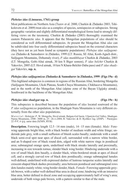 Checklist of Butterflies (Papilionoidea) of the Mongolian Altai ...