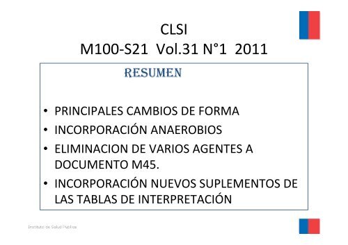 Novedades CLSI 2011 Parte I