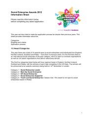 Social Enterprise Awards 2012 Information Sheet