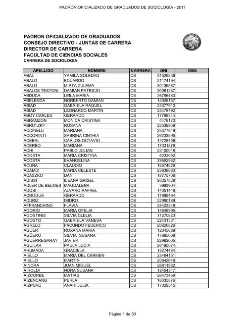 p exhibir graduados OF + observaciones - Facultad de Ciencias ...