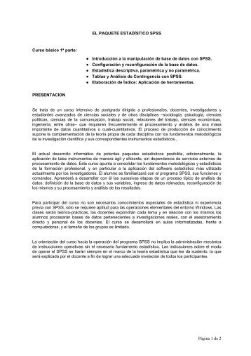 Paquete EstadÃ­stico SPSS Parte 1 - Facultad de Ciencias Sociales