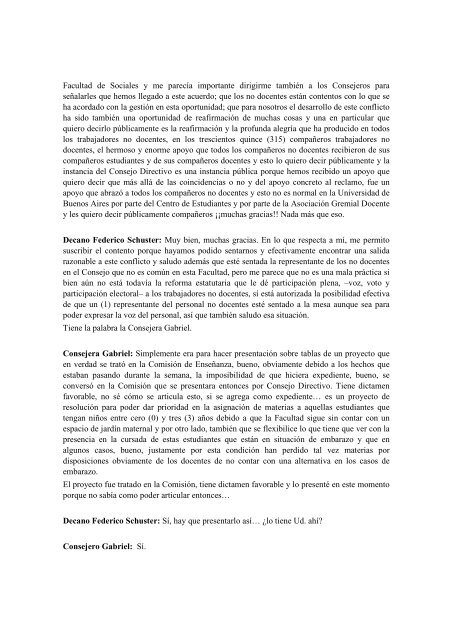 ACTA DIECIOCHO del 01 12 09 - Facultad de Ciencias Sociales ...