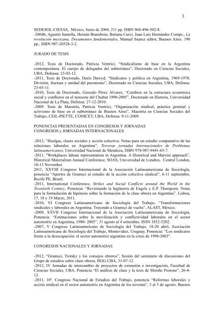 CV Agustin Santella - Facultad de Ciencias Sociales - Universidad ...