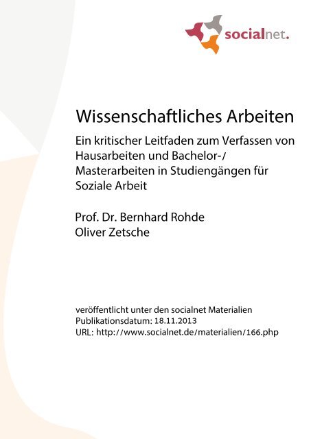 Wissenschaftliches Arbeiten - Socialnet