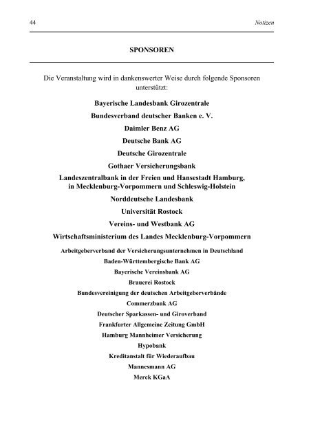 TEILNEHMERVERZEICHNIS - Verein für Socialpolitik