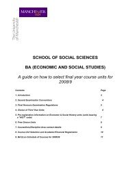 2nd Year Options Booklet - School of Social Sciences