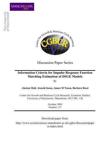 Discussion Paper Series - School of Social Sciences