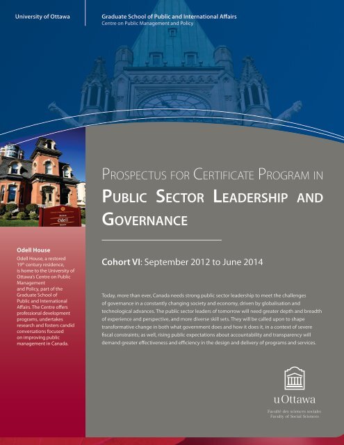 public sector leadership and governance - Faculty of Social Sciences