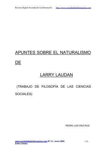 apuntes sobre el naturalismo de larry laudan - Sociedad de la ...