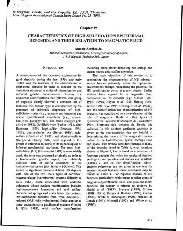characteristics of high-sulfidation epithermal deposits, and their