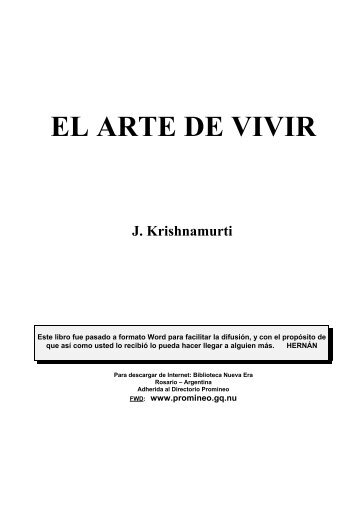 El arte de vivir - J. Krishnamurti