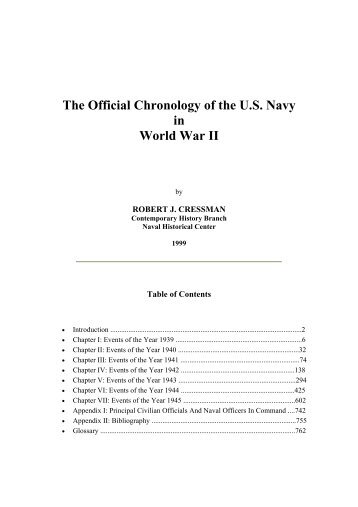 The Official Chronology of the U.S. Navy in World War II