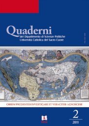 AA.VV., Quaderni del Dipartimento di Scienze Politiche, 2 ... - EDUCatt