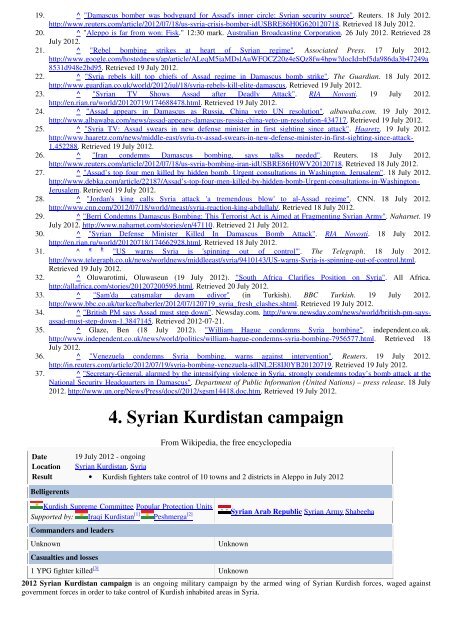 Syrian Civil War 2011-2012 - Societa italiana di storia militare