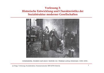 Charakteristika der Sozialstruktur moderner Gesellschaft - ETH ZÃ¼rich
