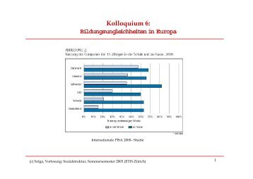 Kolloquium 6: Bildungsungleichheiten in Europa - ETH ZÃ¼rich