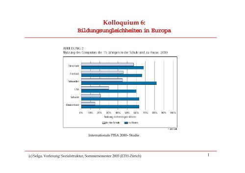 Kolloquium 6: Bildungsungleichheiten in Europa - ETH ZÃ¼rich