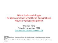 Wirtschaftssoziologie Religion und wirtschaftliche Entwicklung ...