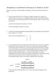 Ãbungsklausur zur Spieltheorie-Vorlesung von A. Diekmann, FS 2011