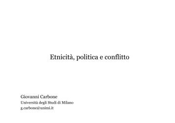 EtnicitÃ , frazionalizzazione e conflitto - Dipartimento di Studi Sociali ...