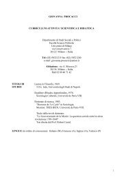 GIOVANNA PROCACCI curriculum - Dipartimento di Studi Sociali e ...