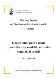 La salute riproduttiva delle donne immigrate in Italia: corporeitÃ  e ...