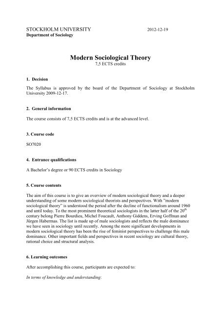Modern Sociological Theory