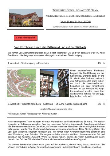 Fränkische Schweiz - Touristengesellschaft 08 e. V. Aschaffenburg ...