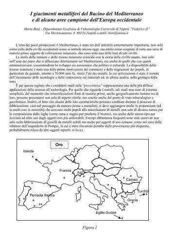 I giacimenti metalliferi del Bacino del Mediterraneo e di alcune aree ...