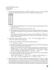 Econ 149: Health Economics Problem Set III Answer - School of ...