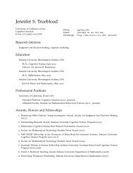 Jennifer S. Trueblood: Curriculum Vitae - School of Social Sciences ...