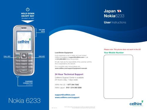 Nokia 6233 - Cellhire