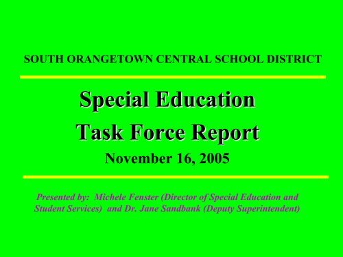 Special Education Task Force Presentation, Nov - South ...