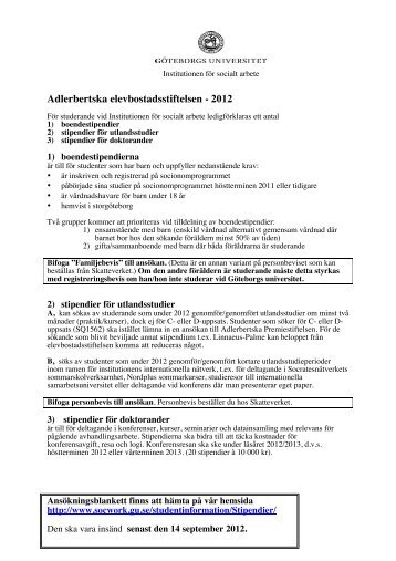 Adlerbertska elevbostadsstiftelsen - 2012 - Institutionen för socialt ...