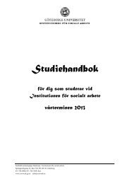 Studiehandbok VT2013 - Institutionen för socialt arbete - Göteborgs ...