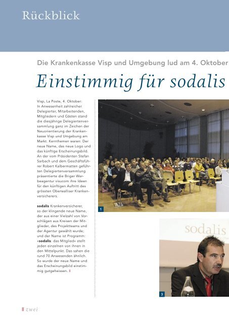 Mitgliederinfo Oktober 2004 - Sodalis Krankenversicherer