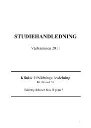 Studiehandledning, Klinisk utbildningsavdelning, SÃ¶dersjukhuset