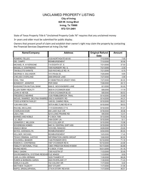 texas unclaimed property