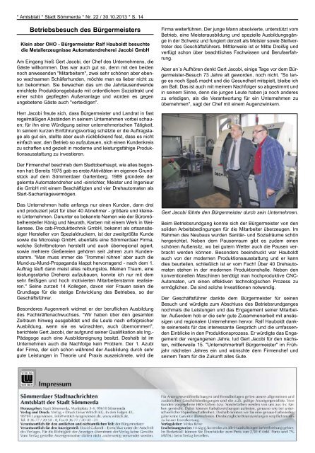 Amtsblatt Nr. 22 vom 30.10.2013 - Sömmerda