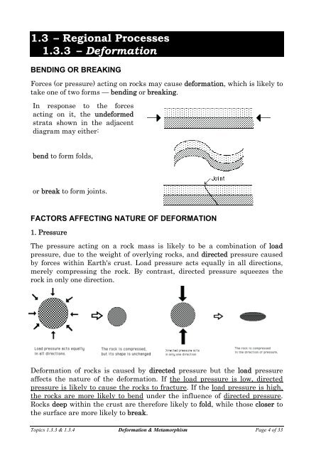 Deformation and Metamorphism