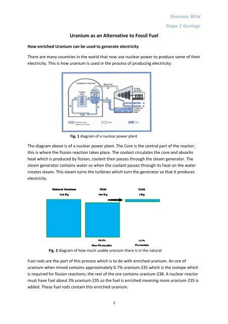 Uranium as an Alternative to Fossil Fuel