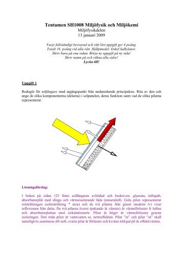 Tentamen SH1008 MiljÃ¶fysik och MiljÃ¶kemi