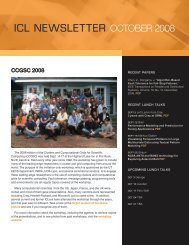 ICL NEWSLETTER OctOber 2008 - Innovative Computing Laboratory