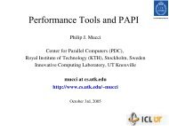 Performance Tools and PAPI - Innovative Computing Laboratory