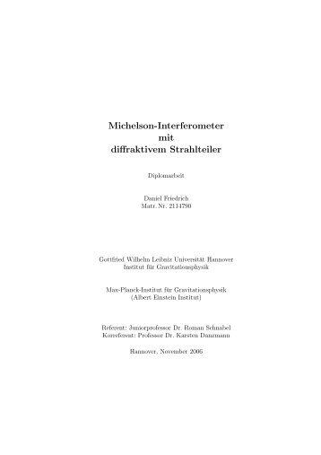 Michelson-Interferometer mit diffraktivem Strahlteiler