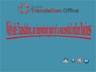 Web site Translation, an important part of a successful online Business